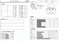 ストレス耐性診断付き 2ページ目 矛盾がある個所や注意点など、面接時のポイントのコメントおよび、ストレス耐性などの事前に設定した基準結果が表示されます。